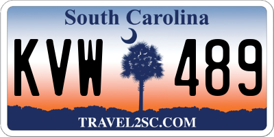SC license plate KVW489