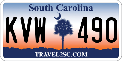 SC license plate KVW490
