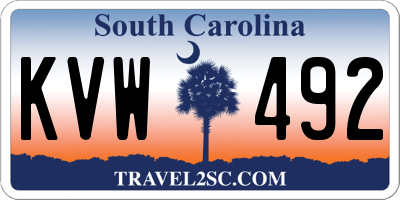SC license plate KVW492