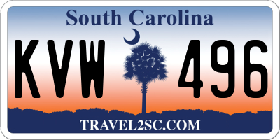 SC license plate KVW496