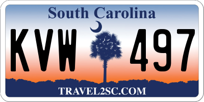 SC license plate KVW497