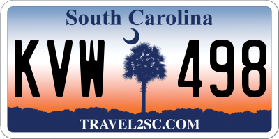 SC license plate KVW498