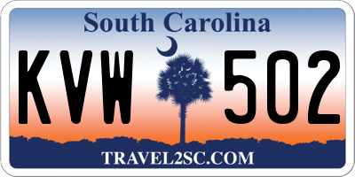 SC license plate KVW502