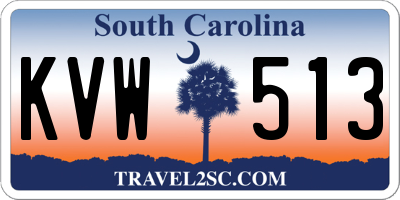 SC license plate KVW513