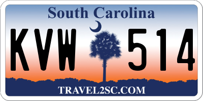 SC license plate KVW514
