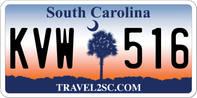 SC license plate KVW516