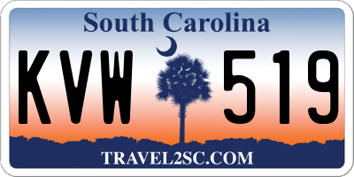 SC license plate KVW519