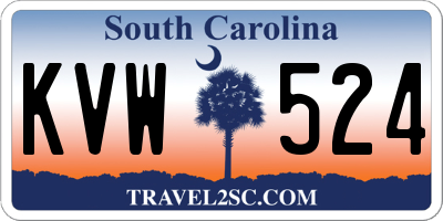 SC license plate KVW524