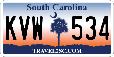 SC license plate KVW534