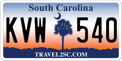 SC license plate KVW540