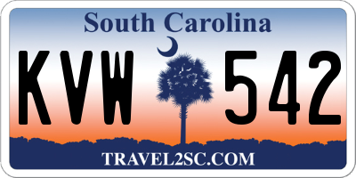 SC license plate KVW542