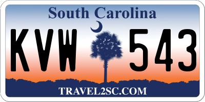 SC license plate KVW543