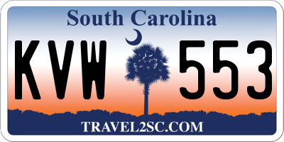 SC license plate KVW553