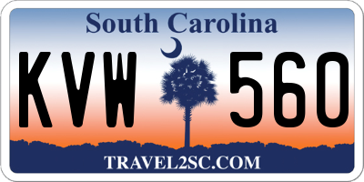 SC license plate KVW560