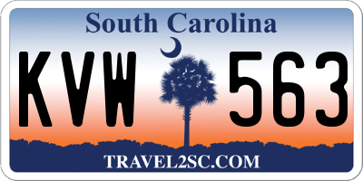 SC license plate KVW563