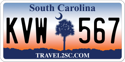 SC license plate KVW567