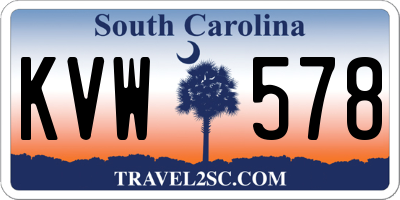 SC license plate KVW578