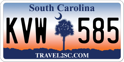 SC license plate KVW585