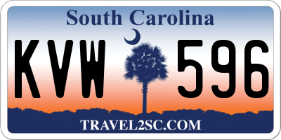 SC license plate KVW596