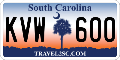 SC license plate KVW600