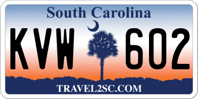 SC license plate KVW602