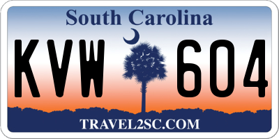 SC license plate KVW604