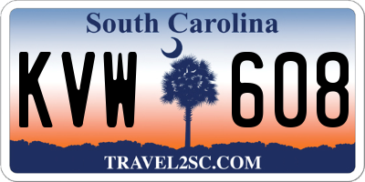 SC license plate KVW608