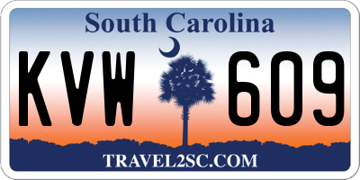 SC license plate KVW609