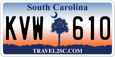 SC license plate KVW610