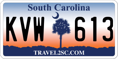 SC license plate KVW613