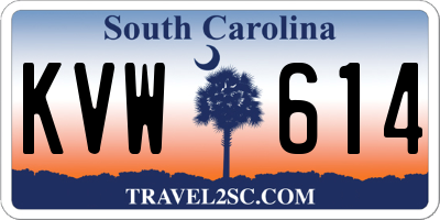 SC license plate KVW614