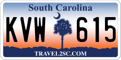 SC license plate KVW615