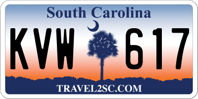 SC license plate KVW617
