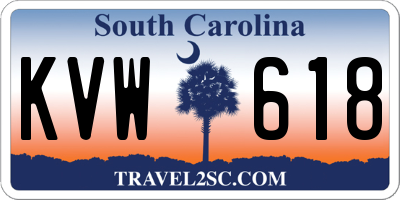 SC license plate KVW618
