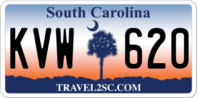 SC license plate KVW620