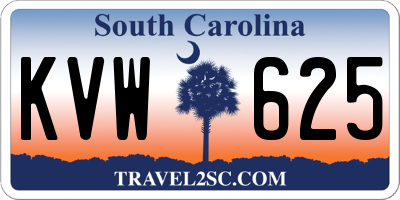 SC license plate KVW625