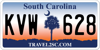 SC license plate KVW628