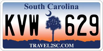 SC license plate KVW629