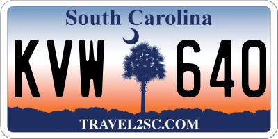 SC license plate KVW640