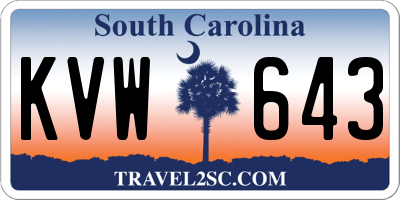 SC license plate KVW643