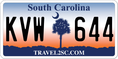 SC license plate KVW644