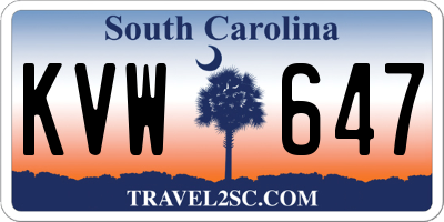 SC license plate KVW647