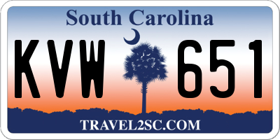 SC license plate KVW651