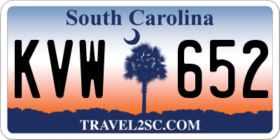 SC license plate KVW652