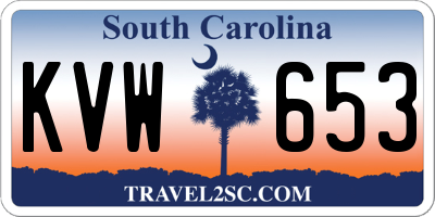 SC license plate KVW653