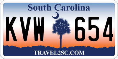 SC license plate KVW654