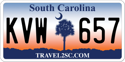 SC license plate KVW657
