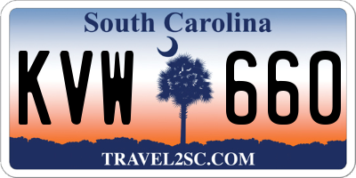 SC license plate KVW660
