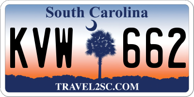 SC license plate KVW662