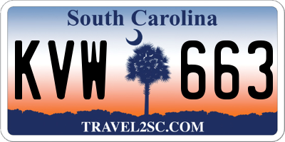 SC license plate KVW663
